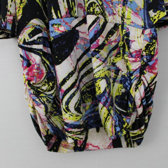 ⬇️$15 Bebe Black & White Cold Shoulder V-Neck Top - Picture 4 of 16